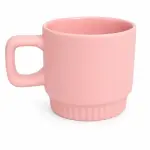 Vaso medio rayitas mate rosado