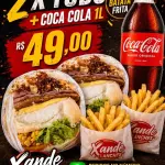 2 X-tudo + Coca Cola 01 litro