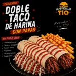 DOBLE TACO DE HARINA CON PAPAS 🌮🍟