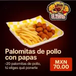 Palomitas de pollo con papas