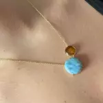 Collar Larimar y Ámbar