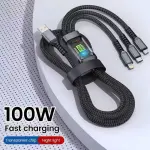 Cable de carga 100 Watts 3 en 1
