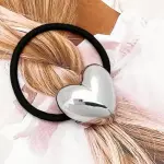 Metal Hair de corazón plateado