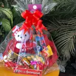 Cesta de chocolate c/urso vermelho
