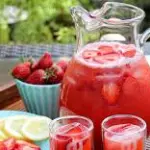 Limonada mineral de fresa.