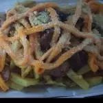 Batata turbinada com Bacon Calabresa e parmes
