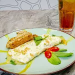 Omelette de claras y espinaca