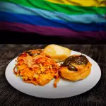 Tallarín al horno con rocoto relleno