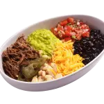 Desnudo burrito servido en bowl