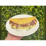 Crepioca de Calabresa Acebolada com Mussarela.