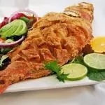 Pescado frito entero del dia
