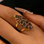 Anillo animal print ovalado