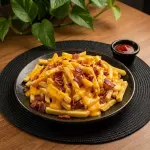 BATATA FRITA COM CHEDDAR E BACON
