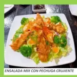 Ensalada mix con pechuga crujiente