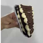 Fatia de brownie ninho com nutella