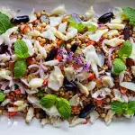 Salada de Bacalhau e grão de bico.