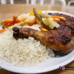 CASADO con pollo Asado, muslo ente.