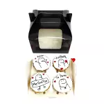 Caja 4 Cupcakes Negra Con Asa