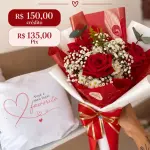 Kit três rosas + almofada perfumada