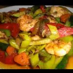 Langostinos con verduras