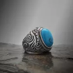 Round Turquoise Stone Ring