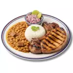 Chuleta parrilla con lentejas
