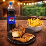 1/2 Pollo + Papas G + Bebida 1.5