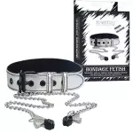 METALLIC SILVER COLLAR WITH NIPPLE