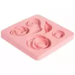 Molde Silicone Rosas y hoja 11cm