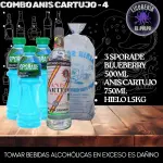 Anis Cartujo+ 3 Sporade Blue + Hielo