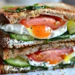 Sándwich de huevo estrellado con toc