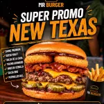 Promo 2 New Texas Simples + Papas