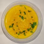 Creme de cenoura e frango desfiado