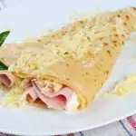 Crepé de jamón con queso