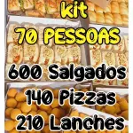600 Salgados  140 pizzas 210 lanches