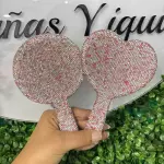 Espejo de mano con brillos