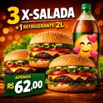3 xis + refrigerante 2l