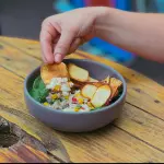 Ceviche com Chips de Batata Doce