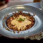 Risoto de pêras, gorgonzola e Nozes