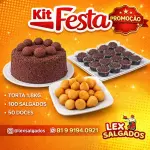 Torta 1,8kg 100 salgados 50 doces