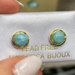 Zarcillos de Larimar 6mm