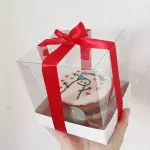 Bento cake caixa com visor