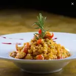 Risoto de polvo e camarão