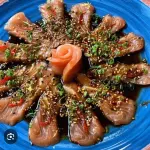 25 carpaccio de salmão com cebolinha