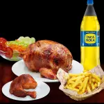 1 pollo + 1/4 de pollo + gaseosa
