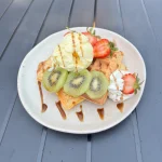 Waffles con helado