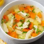 Caldo de pollo con verdura
