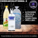 Absolut Vodka + Schwepppes + Hielo