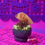 Guacamole saltarín con chapulines