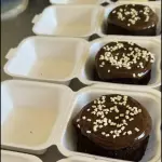 Mini vulcão de brigadeiro